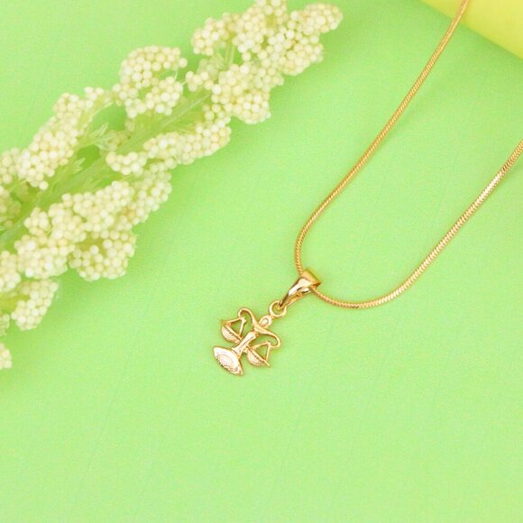 "Libra Zodiac Scales Rose Gold Pendant Stylish Charm, XPPT1468 - Picture 11 of 13